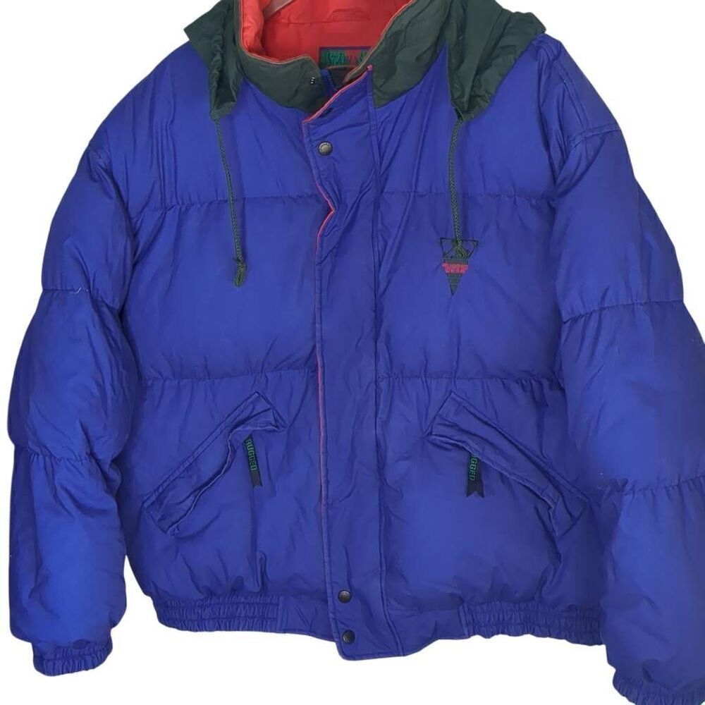 Vintage St Johns Bay Snow Ski Puffer Jacket Goose Down Streetwear Colorblock 2XL